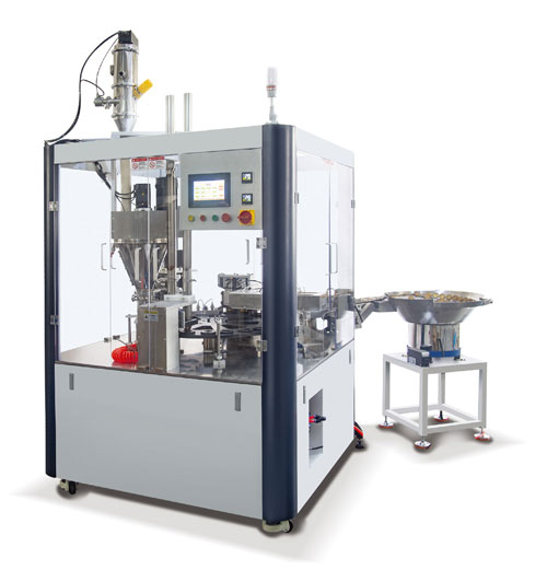 CCM80-02圓盤單頭咖啡膠囊灌裝扣蓋一體機(jī)