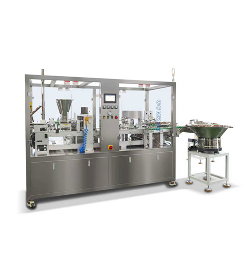 CCM-240-01直線四列咖啡膠囊灌裝扣蓋一體機